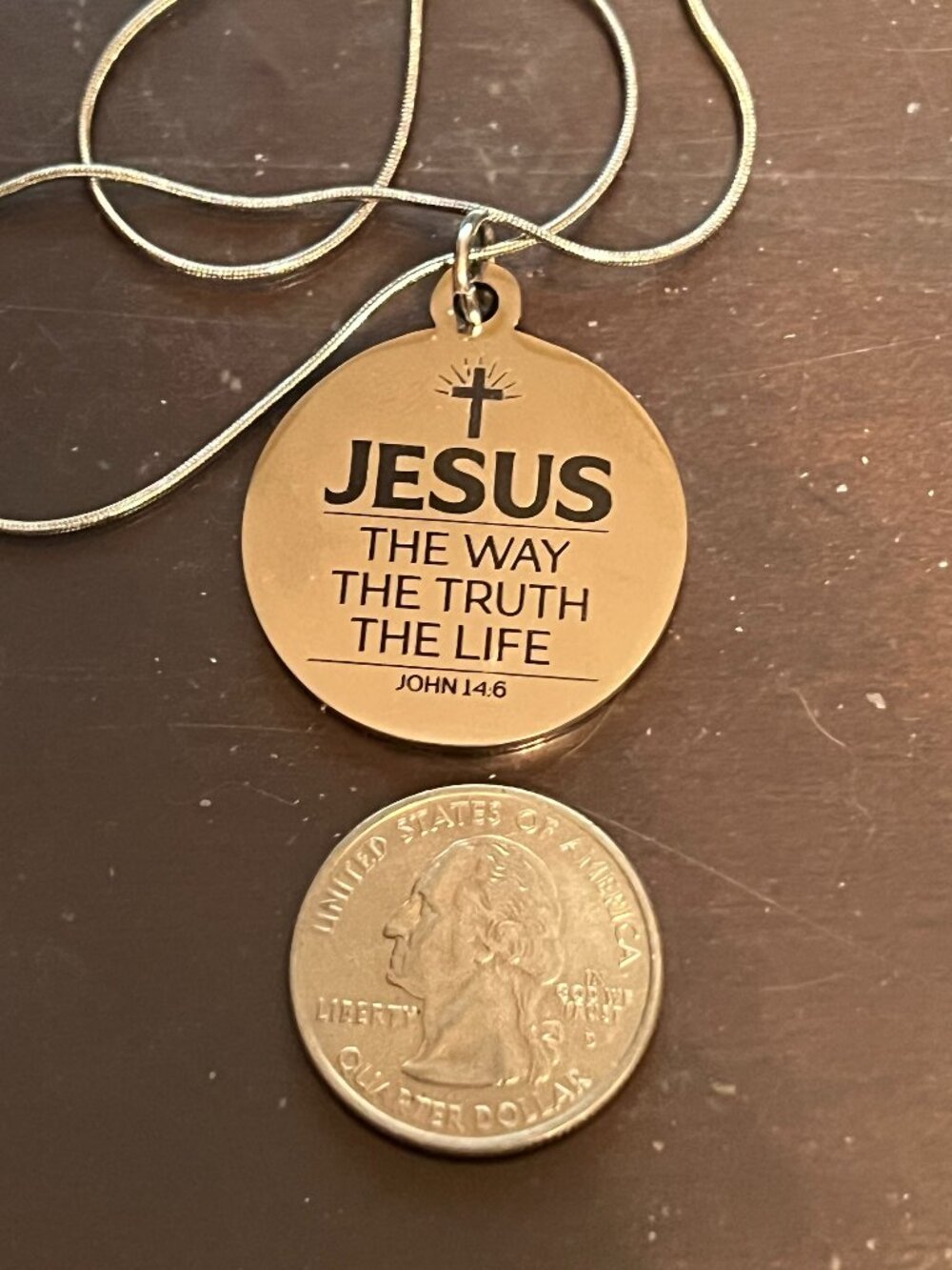 JESUS THE WAY THE TRUTH THE LIFE Stainless Steel Pendant Necklace (337)